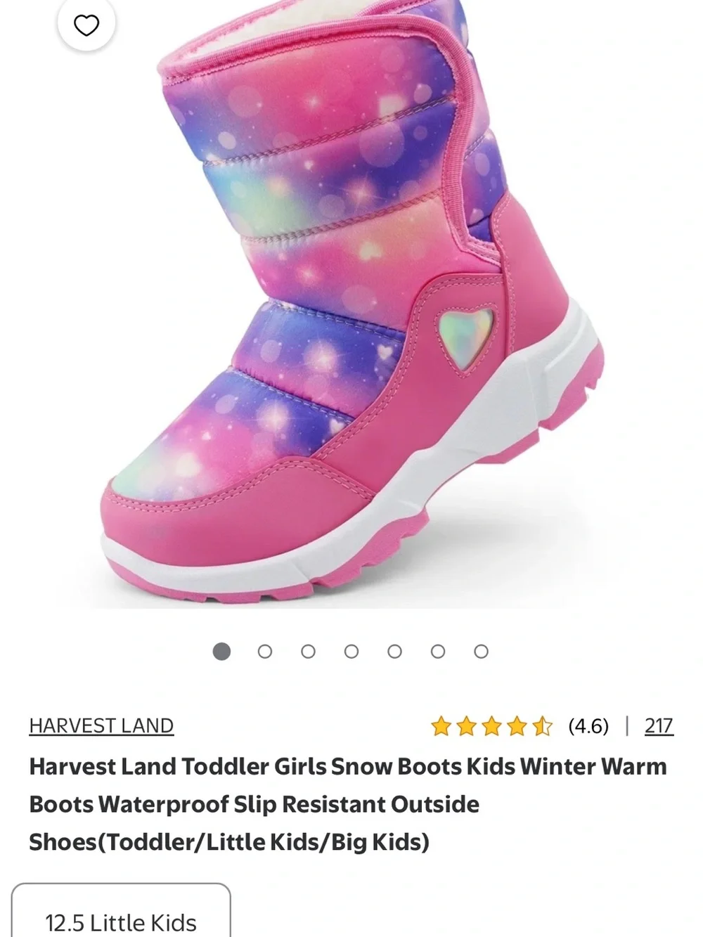 Kids Pink Galaxy Winter Boots